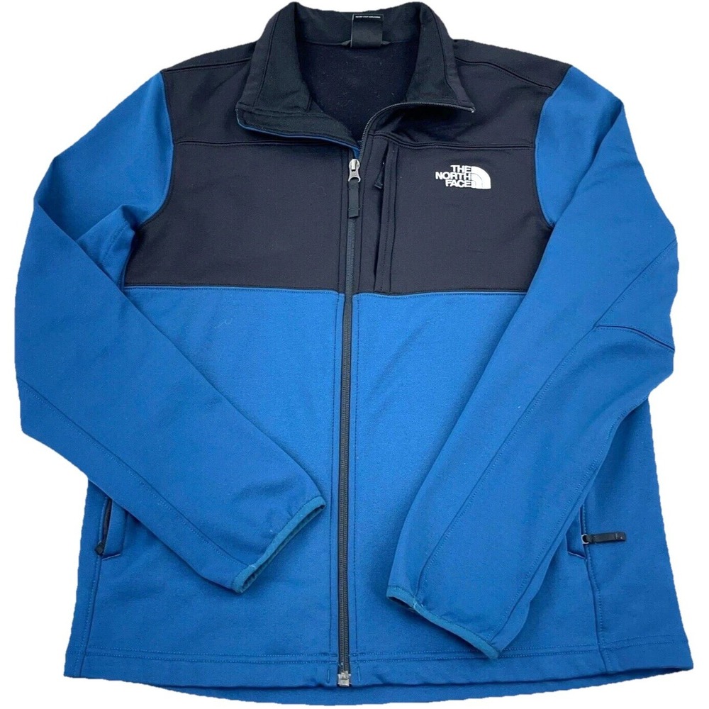 North‎ Face Jacket Men Medium Blue Soft Shell Astro Ridge Color Block Adult